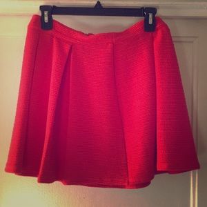Red mini skirt